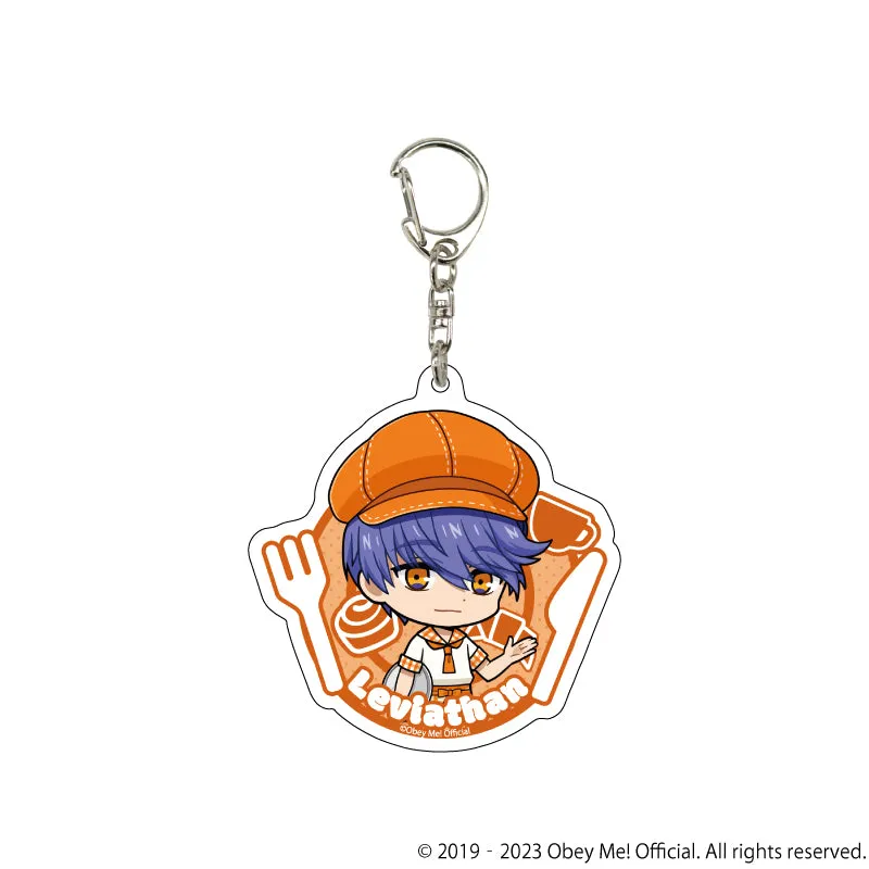 (1BOX=7)(Goods - Key Chain) Acrylic Key Chain Obey Me! 10 / Cafe ver. Complete BOX (7 Types Total)(Chibi Art)
