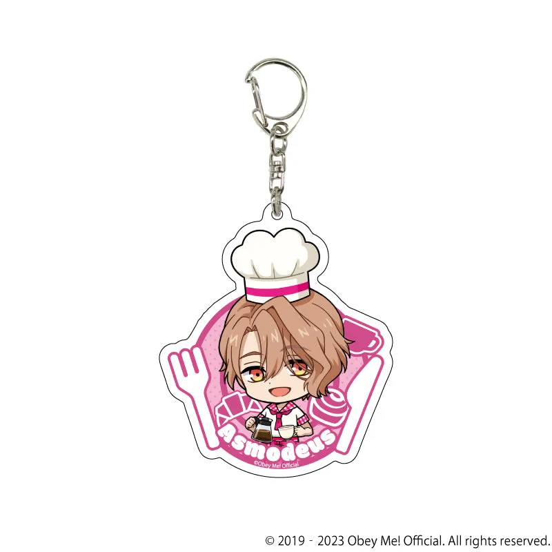 (1BOX=7)(Goods - Key Chain) Acrylic Key Chain Obey Me! 10 / Cafe ver. Complete BOX (7 Types Total)(Chibi Art)
