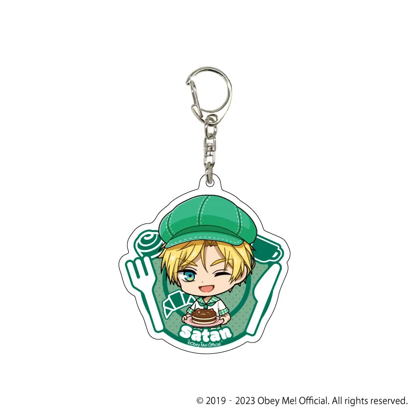 (1BOX=7)(Goods - Key Chain) Acrylic Key Chain Obey Me! 10 / Cafe ver. Complete BOX (7 Types Total)(Chibi Art)
