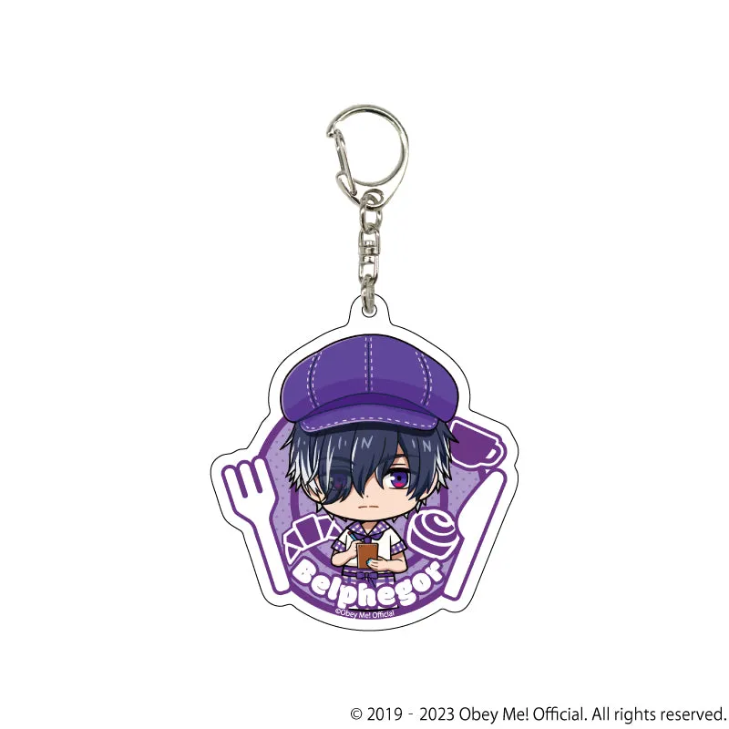 (1BOX=7)(Goods - Key Chain) Acrylic Key Chain Obey Me! 10 / Cafe ver. Complete BOX (7 Types Total)(Chibi Art)