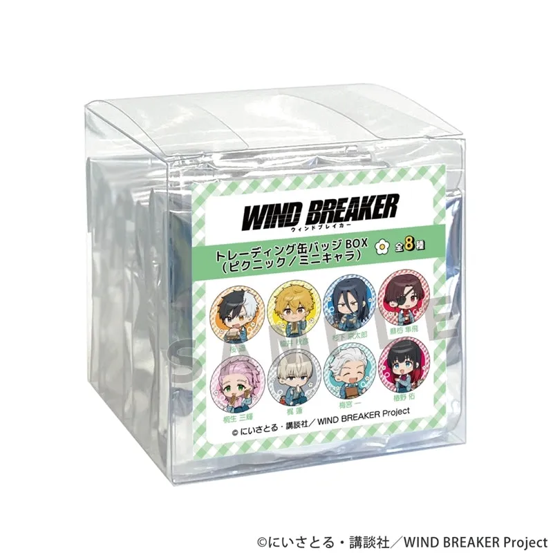 (1BOX=8)(Goods - Badge) WIND BREAKER Trading Button Badge (Picnic/Chibi)