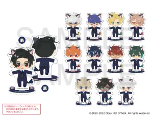 [Blind](Goods - Stand Pop) Obey Me! Black Cat Butler Cafe Trading Reversible Acrylic Stand