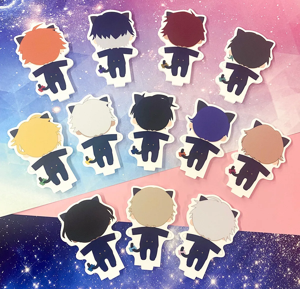 [Blind](Goods - Stand Pop) Obey Me! Black Cat Butler Cafe Trading Reversible Acrylic Stand