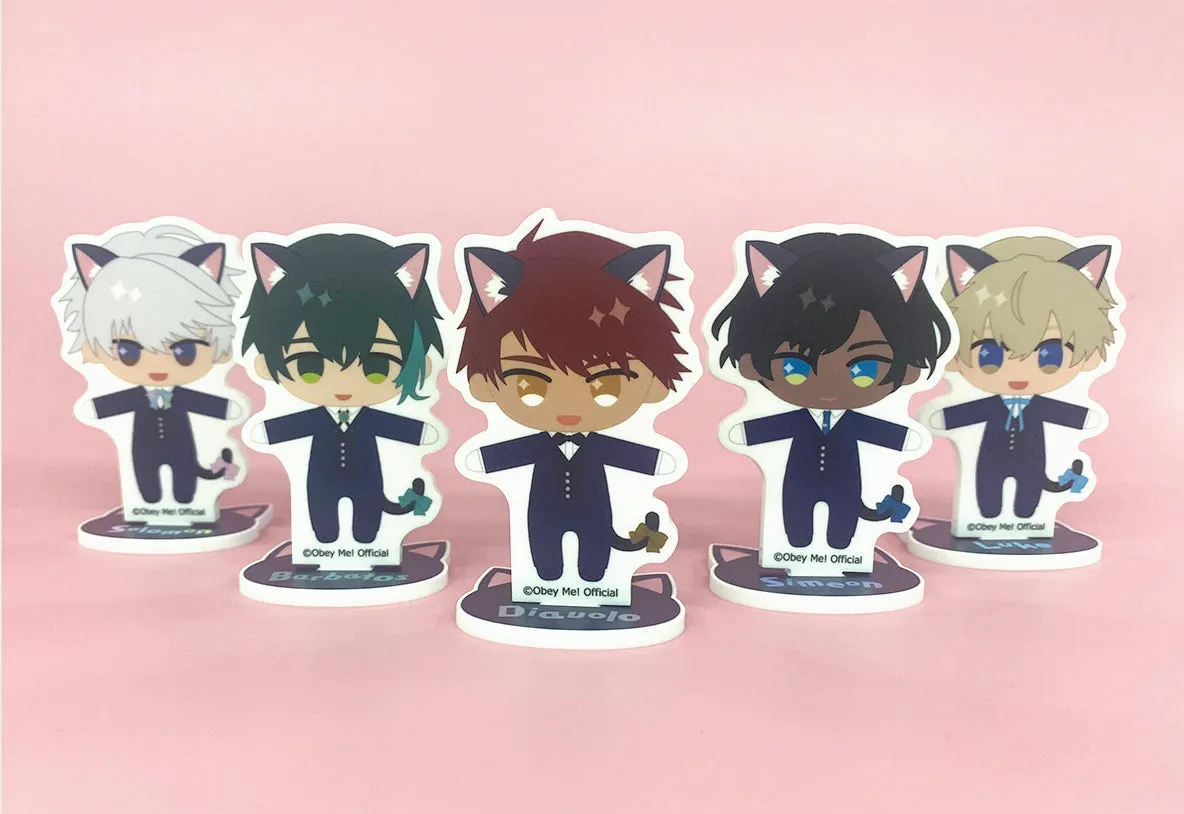 [Blind](Goods - Stand Pop) Obey Me! Black Cat Butler Cafe Trading Reversible Acrylic Stand