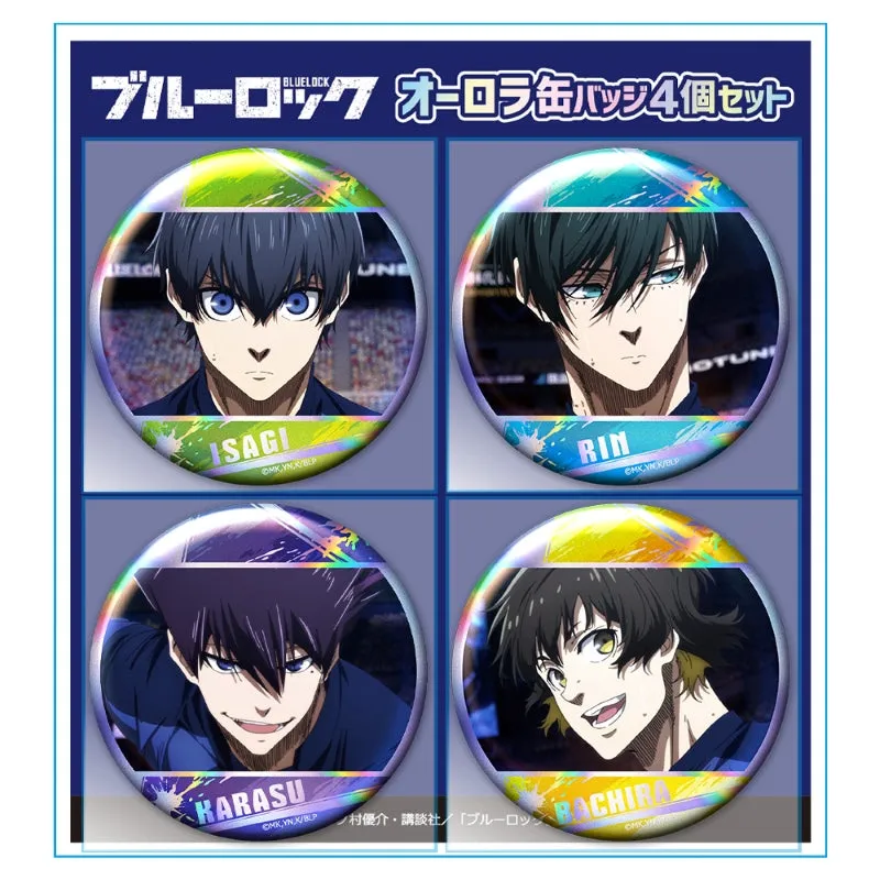 (Goods - Badge) Blue Lock Iridescent Button BadgeSet of 4 Isagi & Rin & Karasu & Bachira