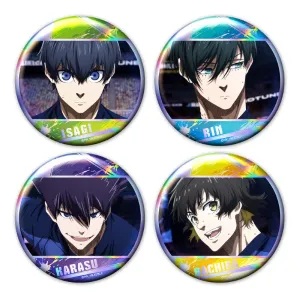 (Goods - Badge) Blue Lock Iridescent Button BadgeSet of 4 Isagi & Rin & Karasu & Bachira