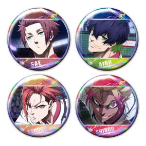 (Goods - Badge) Blue Lock Iridescent Button BadgeSet of 4 Sae & Aiku & Sendo & Shido