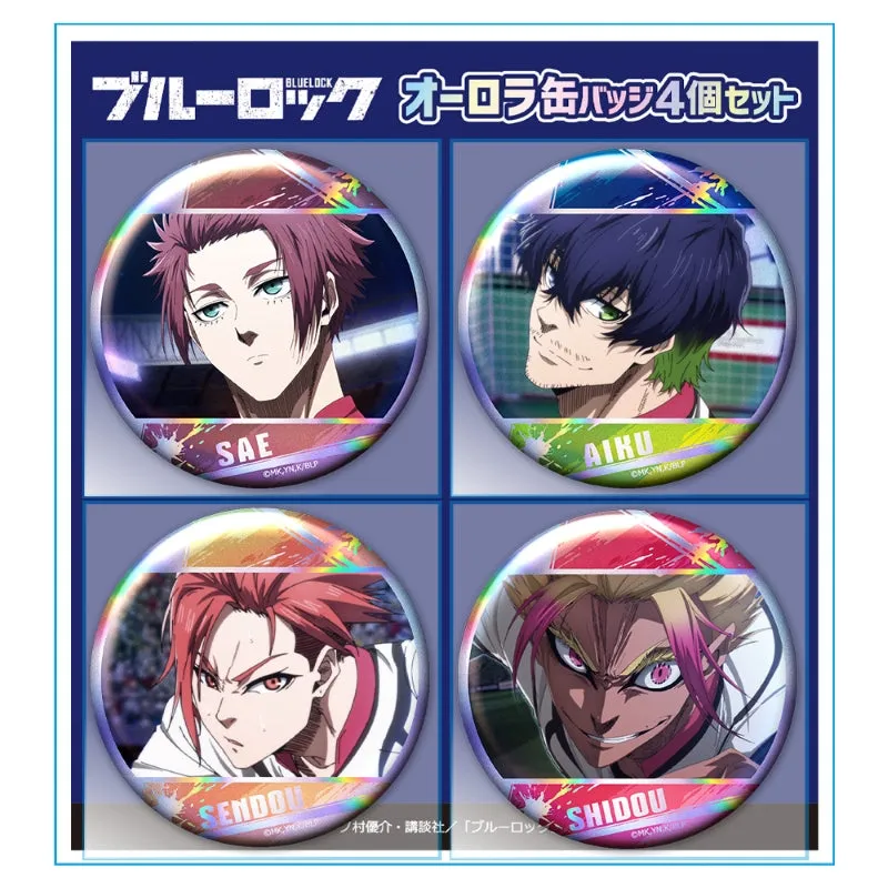 (Goods - Badge) Blue Lock Iridescent Button BadgeSet of 4 Sae & Aiku & Sendo & Shido