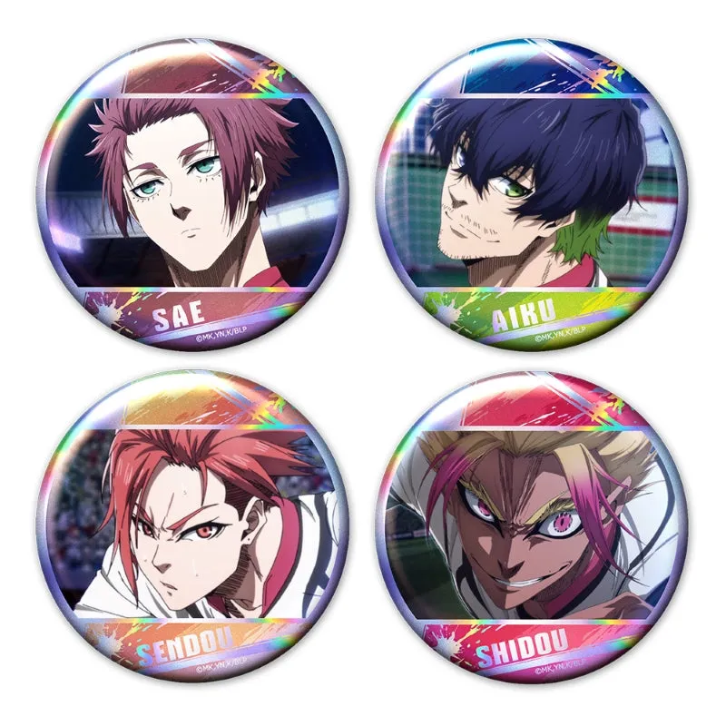 (Goods - Badge) Blue Lock Iridescent Button BadgeSet of 4 Sae & Aiku & Sendo & Shido