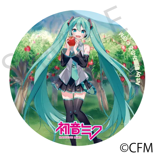 (Goods - Badge) Hatsune Miku  Hirosaki Apple - Tin Badge - Long - Hirosaki - Art by Asagao Minoru