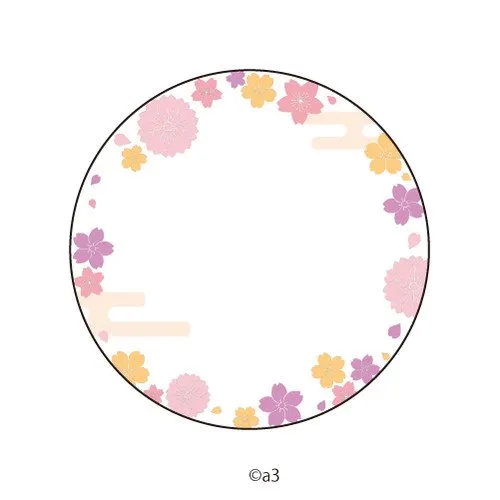 (Goods - Button Badge Cover) 57mm Badge Deco-Cover 13 - Cherry Blossom Pattern (Traditional Japanese)