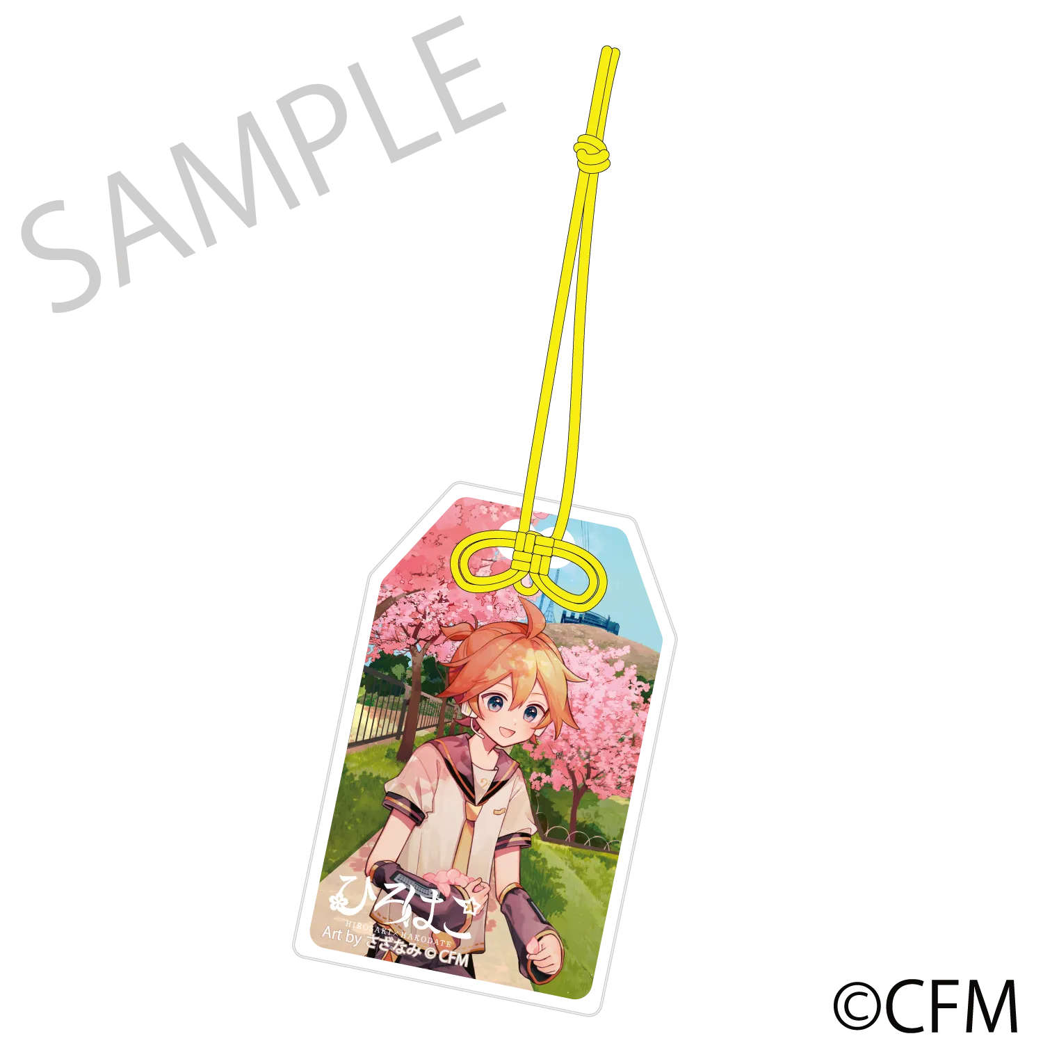 (Goods - Charm) Sakura Miku  Hirohako Charm-shaped Acrylic Tag Hakodate 2025 Kagamine Len - Art by Sazanami