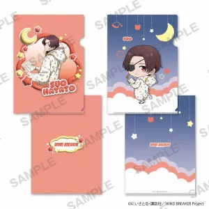 (Goods - Clear File) WIND BREAKER A4-sized Clear File Set of 2 Pajama Party ver. - Hayato Suo