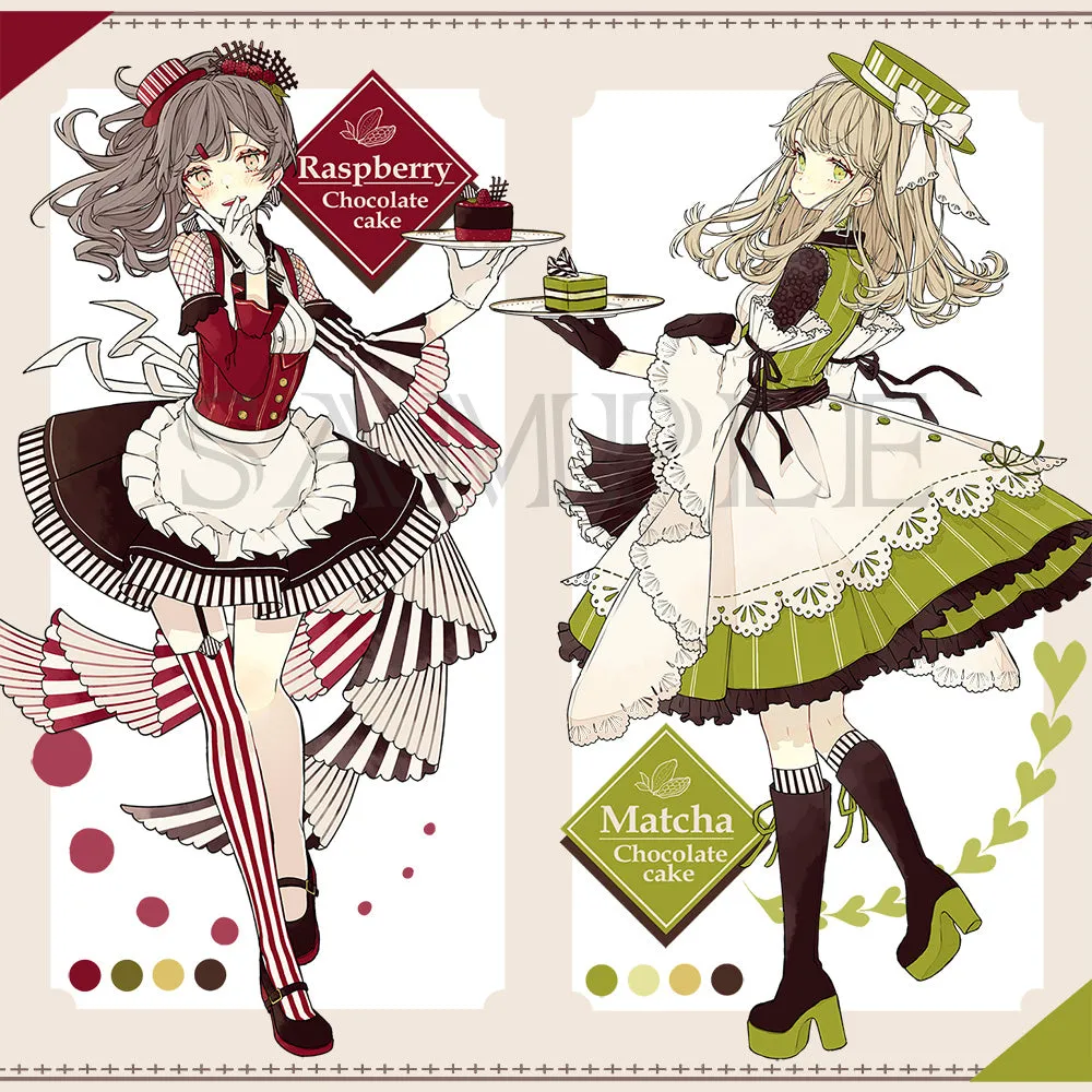 (Goods - High Resolution Print) Art collection Akakura Chocolate Cake 6 Shimai Raspberry Chocolate Cate/Matcha Chocolate Cake