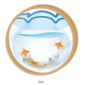 (Goods - Key Chain Cover) Round Character Frame 20 - Goldfish Bowl