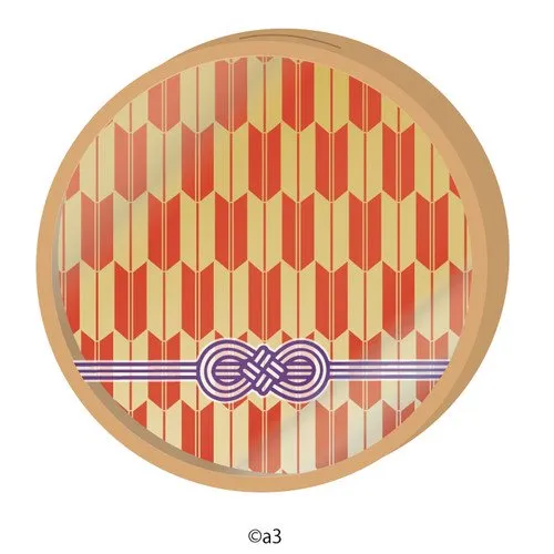 (Goods - Key Chain Cover) Round Character Frame 30 - Traditional Arrow Fletching Pattern (Deep Red)