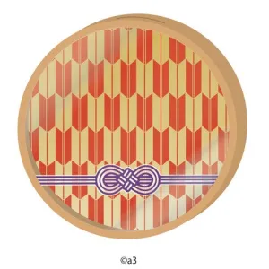 (Goods - Key Chain Cover) Round Character Frame 30 - Traditional Arrow Fletching Pattern (Deep Red)