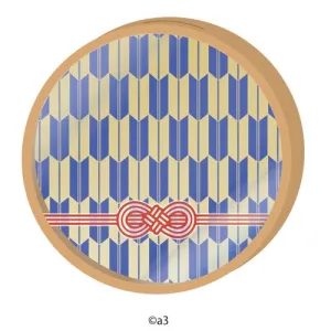 (Goods - Key Chain Cover) Round Character Frame 31 - Traditional Arrow Fletching Pattern (Navy Blue)