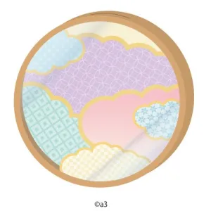 (Goods - Key Chain Cover) Round Character Frame 35 - Traditional Pattern Mix (Pale)