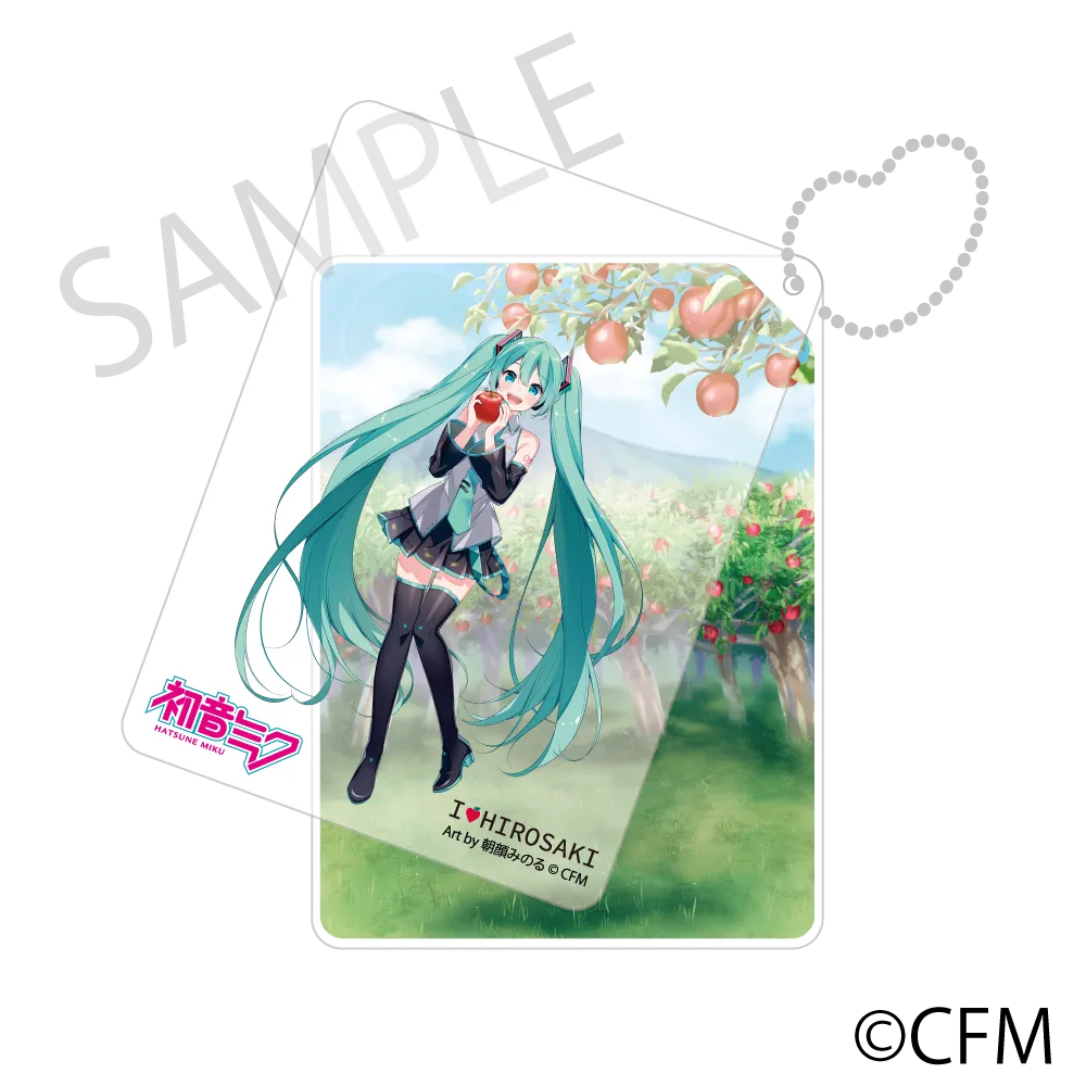 (Goods - Key Chain) Hatsune Miku  Hirosaki Apple Sliding Acrylic Keychain - Art by Asagao Minoru