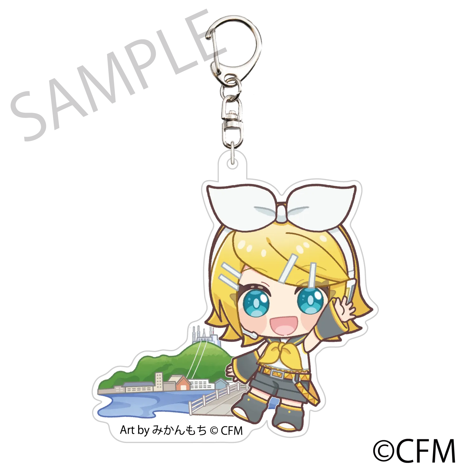 (Goods - Key Chain) Sakura Miku  Hirohako Die-cut Acrylic Keychain Hakodate 2025 Kagamine Rin - Art by Mikanmochi