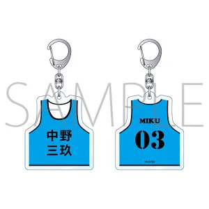 (Goods - Key Chain) The Quintessential Quintuplets Bib Shaped Acrylic Key Chain Miku Nakano
