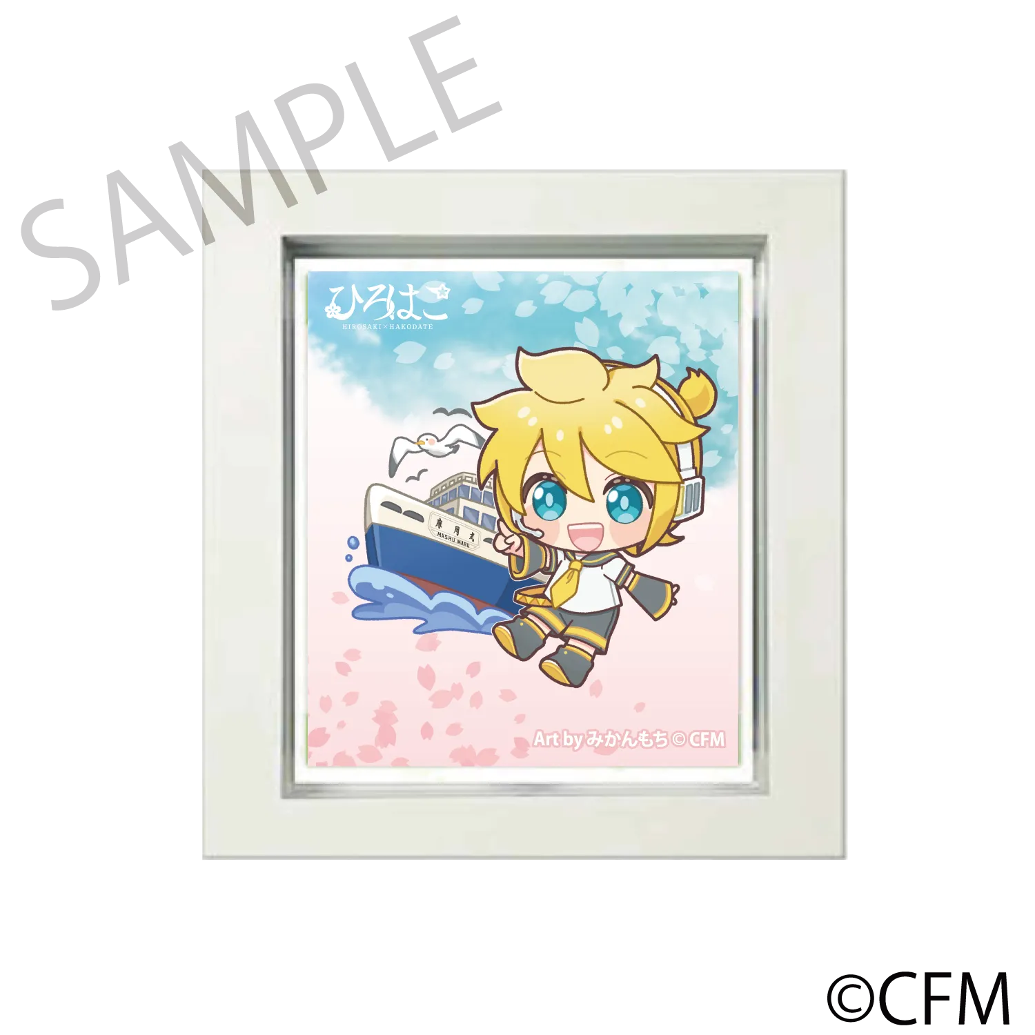 (Goods - Magnet) Sakura Miku  Hirohako Frame Magnet Hakodate 2025 Kagamine Len - Art by Mikanmochi