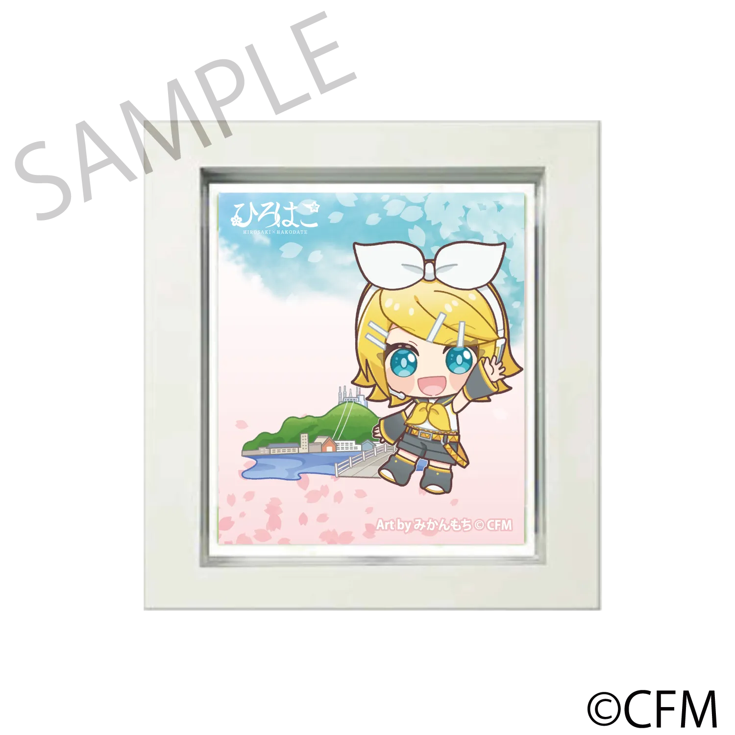 (Goods - Magnet) Sakura Miku  Hirohako Frame Magnet Hakodate 2025 Kagamine Rin - Art by Mikanmochi