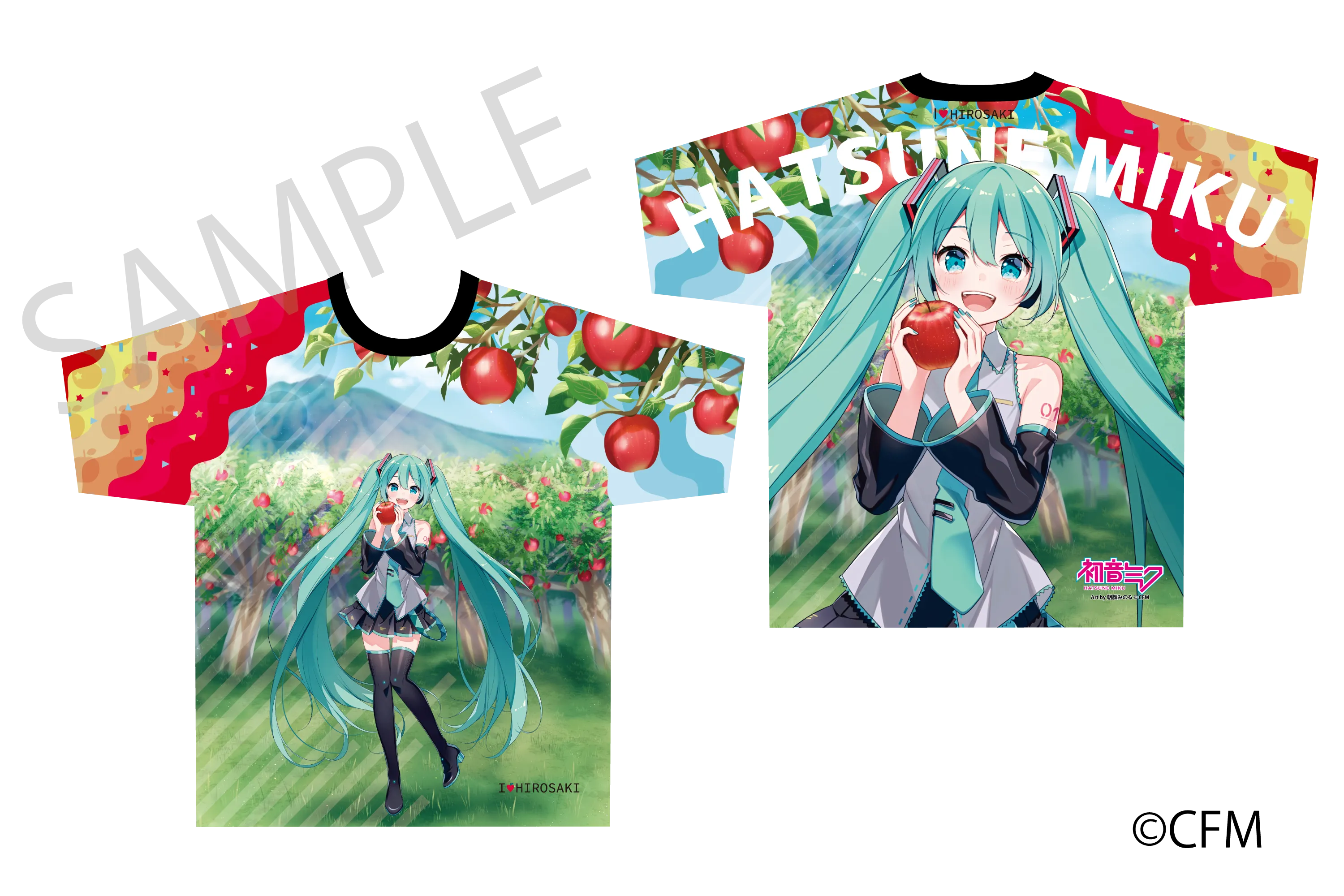 (Goods - Shirt)Hatsune Miku  Hirohako Full Graphic T-shirt - Art by Asagao Minoru